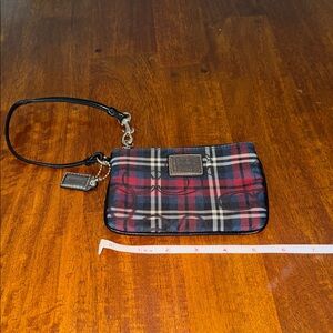 Coach Y2K Red and Black Plaid Wristlet